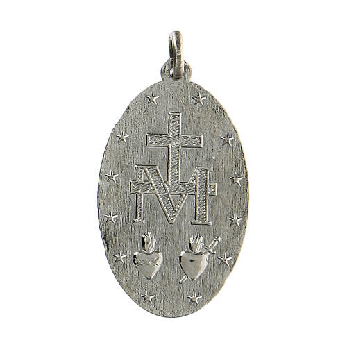 Medaglia Madonna Miracolosa metallo argentato 28 mm 2