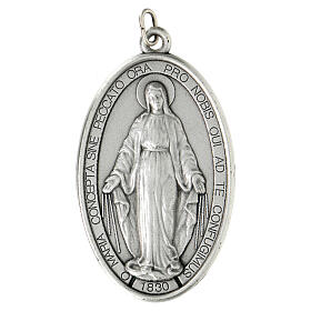 Medalha Nossa Senhora Milagrosa metal prateado 80 mm