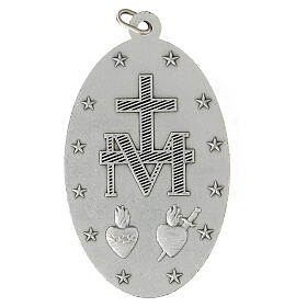 Medalha Nossa Senhora Milagrosa metal prateado 80 mm