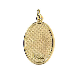 Our Lady of Miracles medal in golden silver with resin image