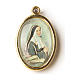 Médaille dorée avec image résinée Sainte Bernadette s1