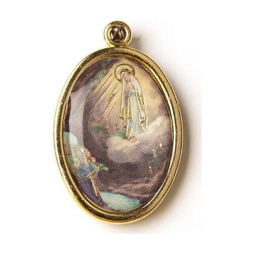 Vergoldete Medaille mit Madonna von Lourdes 1
