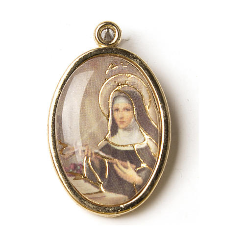 Medal in gold with resin image of Saint Rita 1