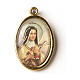 Golden medal decorated with resin image of Saint Teresa s1