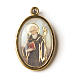 Medal with resin image of Saint Benedict in gold s1