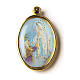 Vergoldete Medaille mit Harz-Bild der Madonna von Lourdes s1