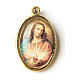 Vergoldete Medaille mit Harz-Bild des Heiligsten Herzens Jesu s1