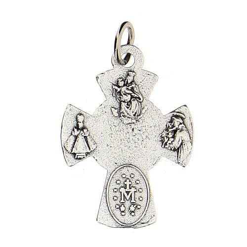 Kleine Medaille aus Metall in Form von Kreuz mit Symbol der Kommunion, 2 cm 2