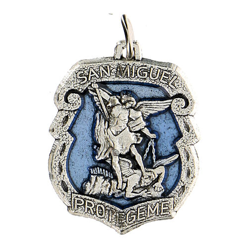 Devotional medal St. Michael in metal ENGLISH LANGUAGE 3.5 cm 1