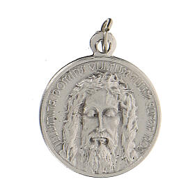 Medaille mit Jesus-Gesicht und Gravur auf Latein, 1,5 cm