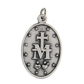 Miraculous Mary medal in relief with blue enamel 2.5 zamak