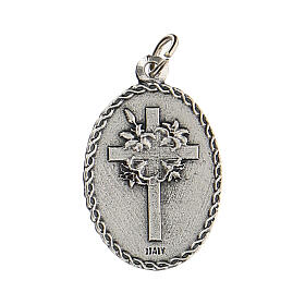 Medaille aus Zamack mit reliefartigem Heiligen Christophorus, 2,5 cm
