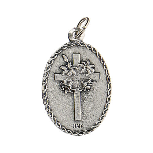 Medaille aus Zamack mit reliefartigem Heiligen Christophorus, 2,5 cm 2