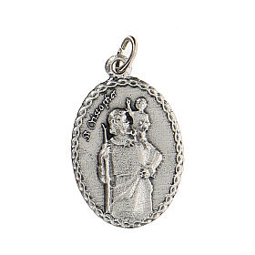 Medal with embossed St Christopher, 2.5 cm, zamak