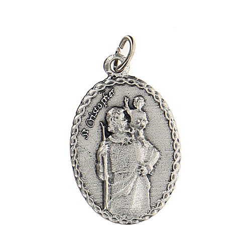 Medal with embossed St Christopher, 2.5 cm, zamak 1