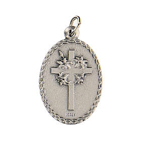 Ovale kleine Medaille aus Zamack mit Pater Pio, 2,5 cm