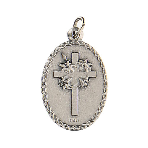 Oval medal avec Saint Pio, 2.5 cm, zamak 2