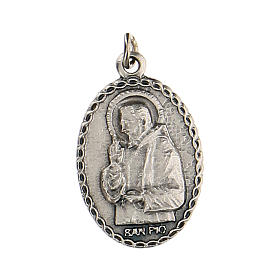 Medalha oval com Padre Pio 2,5 cm zamak
