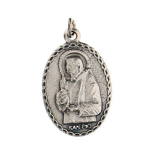 Medalha oval com Padre Pio 2,5 cm zamak 1