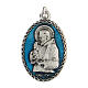 Medaglietta ovale smaltata con Padre Pio 2,5 cm zama s1