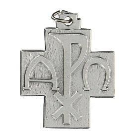 Kreuz aus Zamack in Form einer Medaille mit PAX und Papst Franziskus, 2,5 cm