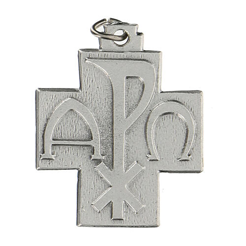 Kreuz aus Zamack in Form einer Medaille mit PAX und Papst Franziskus, 2,5 cm 1