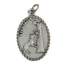 Ovale Medaille mit dem Heiligen Franz von Assisi und dem Wolf, 2,5 cm