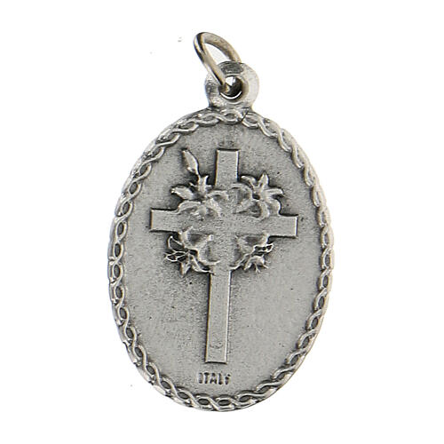 Ovale Medaille mit dem Heiligen Franz von Assisi und dem Wolf, 2,5 cm 2