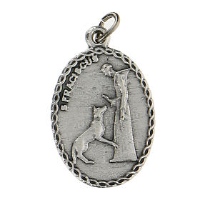 Medalha oval com São Francisco de Assis e o lobo 2,5 cm