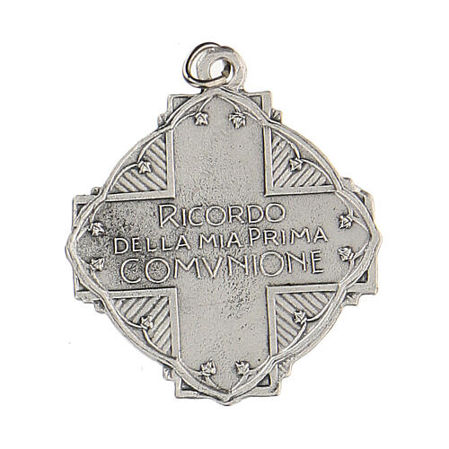 Emaillierte kleine Medaille zur Erstkommunion mit Jesus und dem Engel, 3 cm 2
