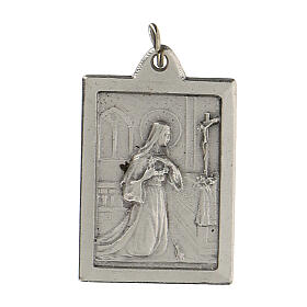 Saint Rita protect me on rectangular medal, 2.5 cm