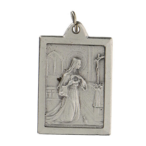 Saint Rita protect me on rectangular medal, 2.5 cm 1