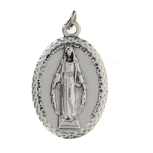 Kleine ovale Medaille der wundertätigen Madonna mit umlaufendem Rand, 2,5 cm 1