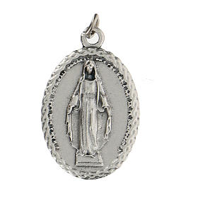 Médaille ovale avec bord corde Vierge Miraculeuse 2,5 cm
