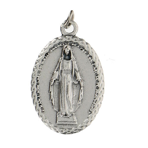 Medaglietta ovale con bordo cordato Madonna Miracolosa 2,5 cm 1