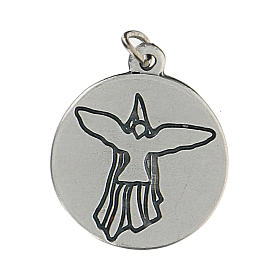Médaille ronde pour Confirmation avec St Esprit 1,5 cm zamak