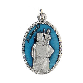 Enamelled medal with St. Christopher in relief 2.5 cm