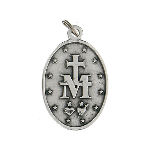 Medalik owalny z metalu Cudowna Madonna 2,5 cm zamak 2