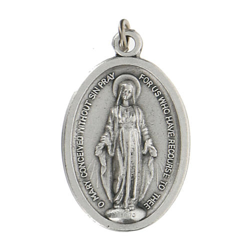 Medalha oval em metal Nossa Senhora Milagrosa 2,5 cm zamak 1