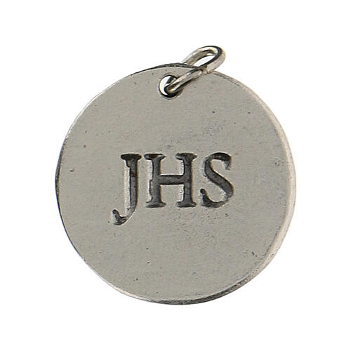 Round medal, IHS Chalice for First Communion, 1.5 cm, zamak 2