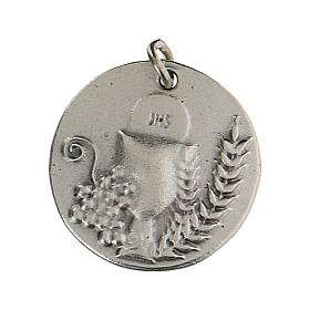 Médaille ronde Calice IHS pour Première Communion 1,5 cm zamak