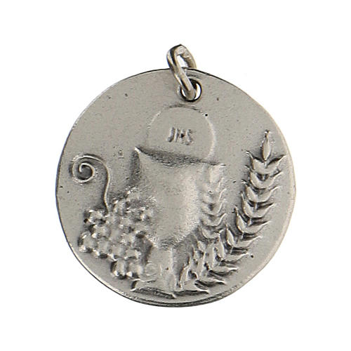Médaille ronde Calice IHS pour Première Communion 1,5 cm zamak 1