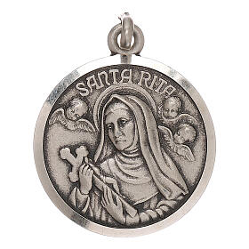 Anhänger Medaille Santa Rita aus 800er Silber, 2 cm