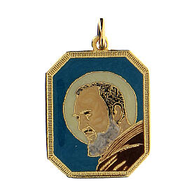 Padre Pio enameled pendant