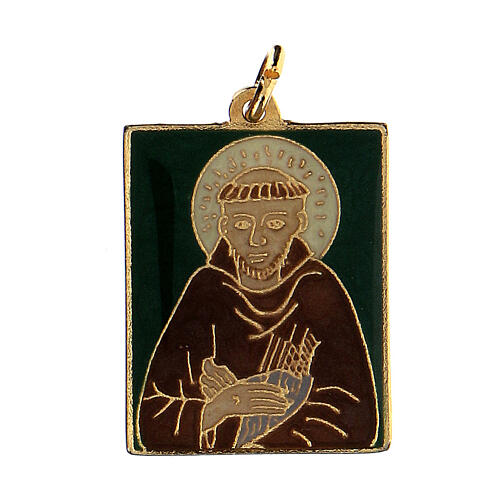St Francis enameled pendant 1