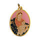 Pink medal with Virgin Mary and Baby Jesus s1