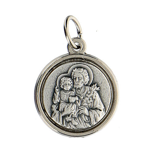 Dicke Medaille mit Sankt Joseph und Heiliger Familie mit Ring, 2 cm 1