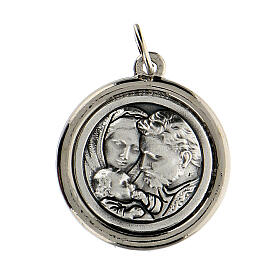 Medal of St. Joseph and the Holy Family, polished edge, 2 cm