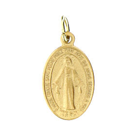 Miraculous Medals, French inscription, SET of 100, 1.8 cm, gold plated aluminium