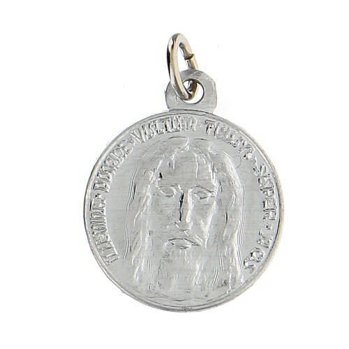 Medalhas conjunto 100 peças Sagrada Face IHS 1,8 cm alumínio branco 1